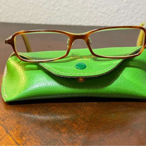 Kate Spade Linny tortoise shell Brown and Green Glasses made in Italy with case - Picture 4 of 14